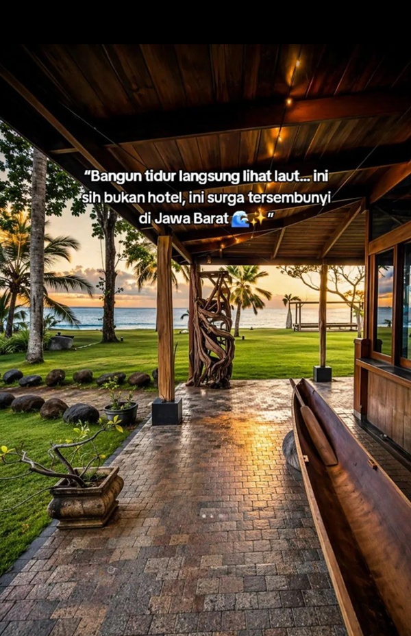 Hotel Beachfront Viral Di Sukabumi Jawa Barat View Laut Didepan Kamar